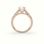 Round Cut Diamond Engagement Ring With Side Stones — Rose Gold