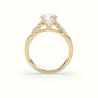 Round Cut Diamond Engagement Ring With Side Stones — Yellow Gold