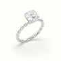 Asscher Cut Diamond Solitaire Engagement Ring — White Gold