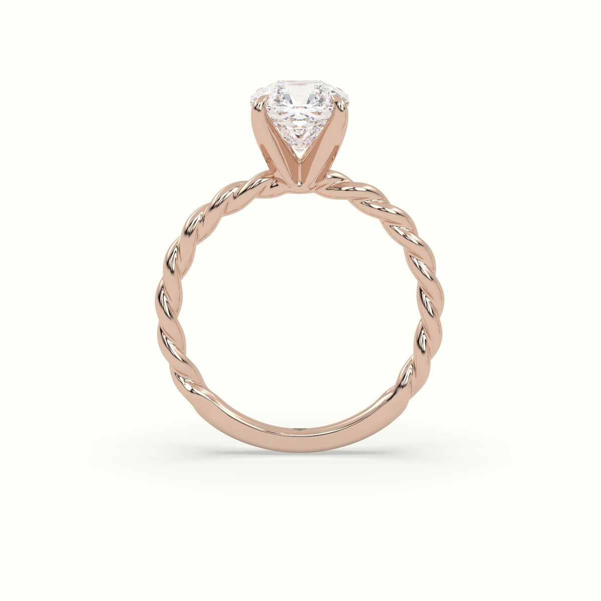 Asscher Cut Diamond Solitaire Engagement Ring — Rose Gold