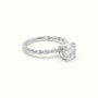 Cushion Cut Diamond Solitaire Engagement Ring — White Gold