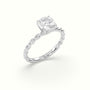 Cushion Cut Diamond Solitaire Engagement Ring — White Gold