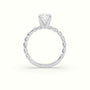 Cushion Cut Diamond Solitaire Engagement Ring — White Gold