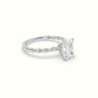 Emerald Cut Diamond Solitaire Engagement Ring — White Gold