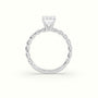 Emerald Cut Diamond Solitaire Engagement Ring — White Gold