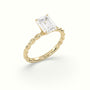 Emerald Cut Diamond Solitaire Engagement Ring — Yellow Gold