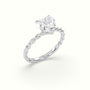 Heart Cut Diamond Solitaire Engagement Ring — White Gold