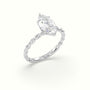 Marquise Cut Diamond Solitaire Engagement Ring — White Gold