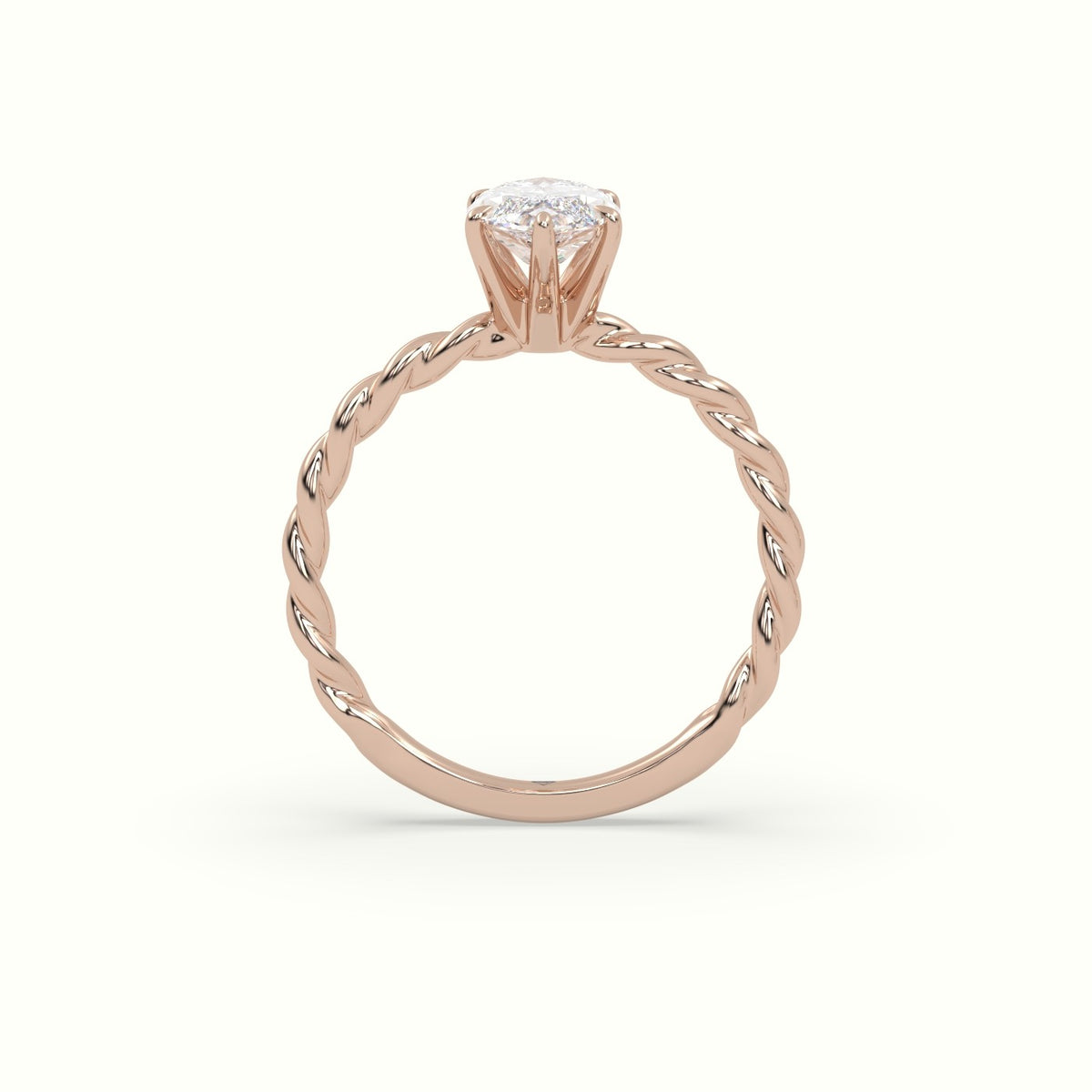 Marquise Cut Diamond Solitaire Engagement Ring — Rose Gold
