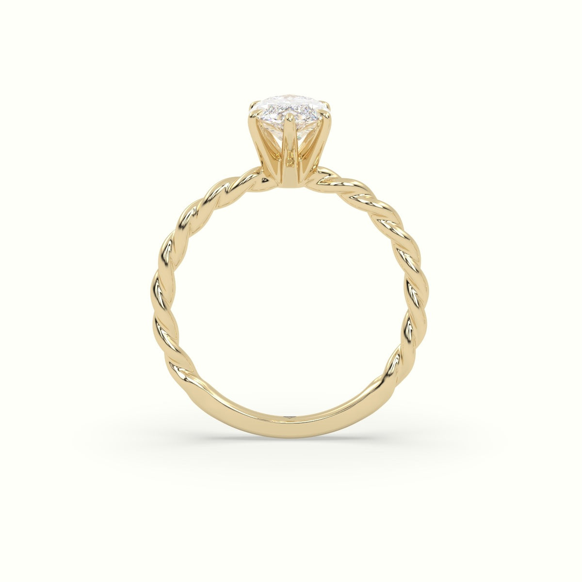 Marquise Cut Diamond Solitaire Engagement Ring — Yellow Gold