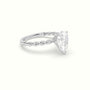 Pear Cut Diamond Solitaire Engagement Ring — White Gold