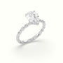 Pear Cut Diamond Solitaire Engagement Ring — White Gold
