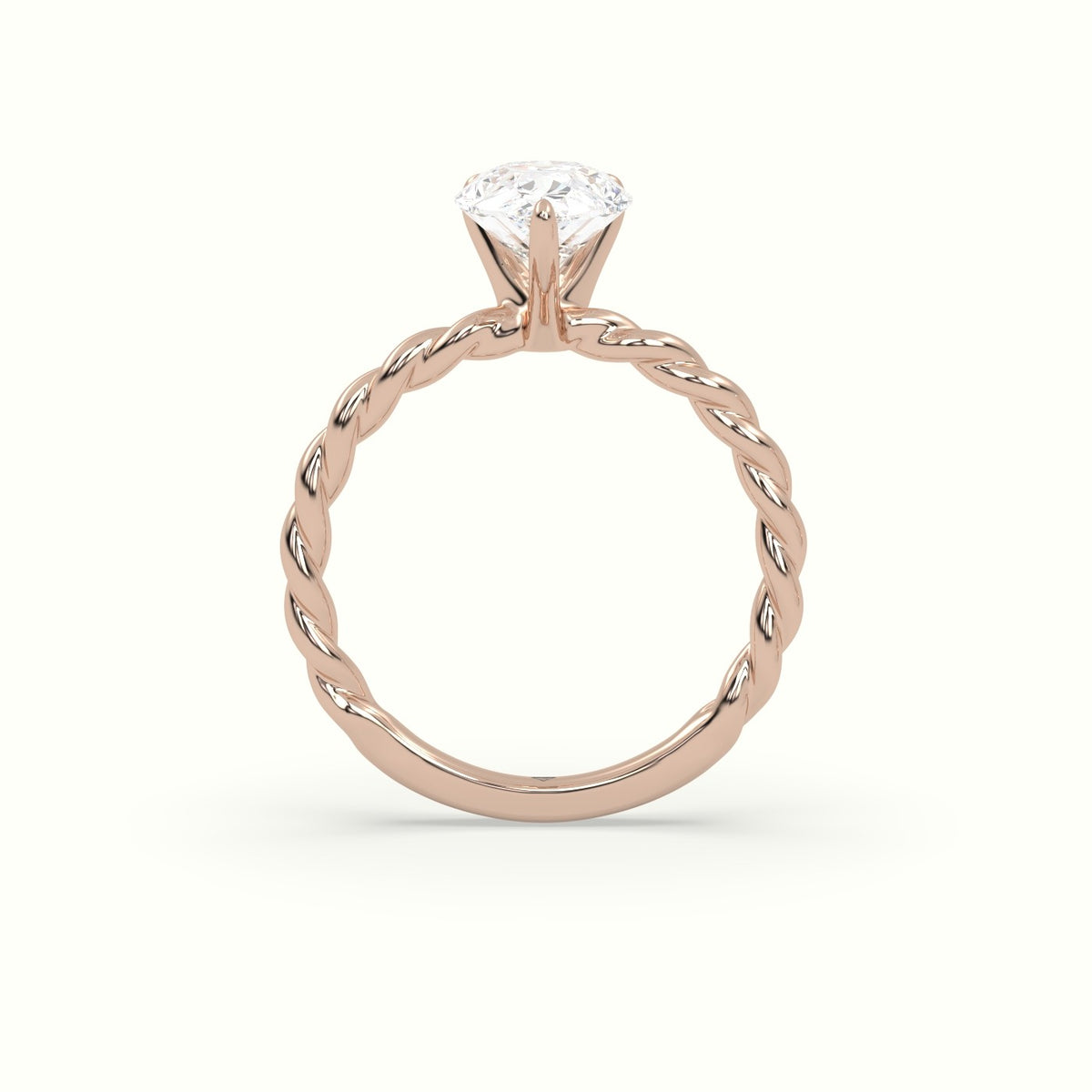 Pear Cut Diamond Solitaire Engagement Ring — Rose Gold