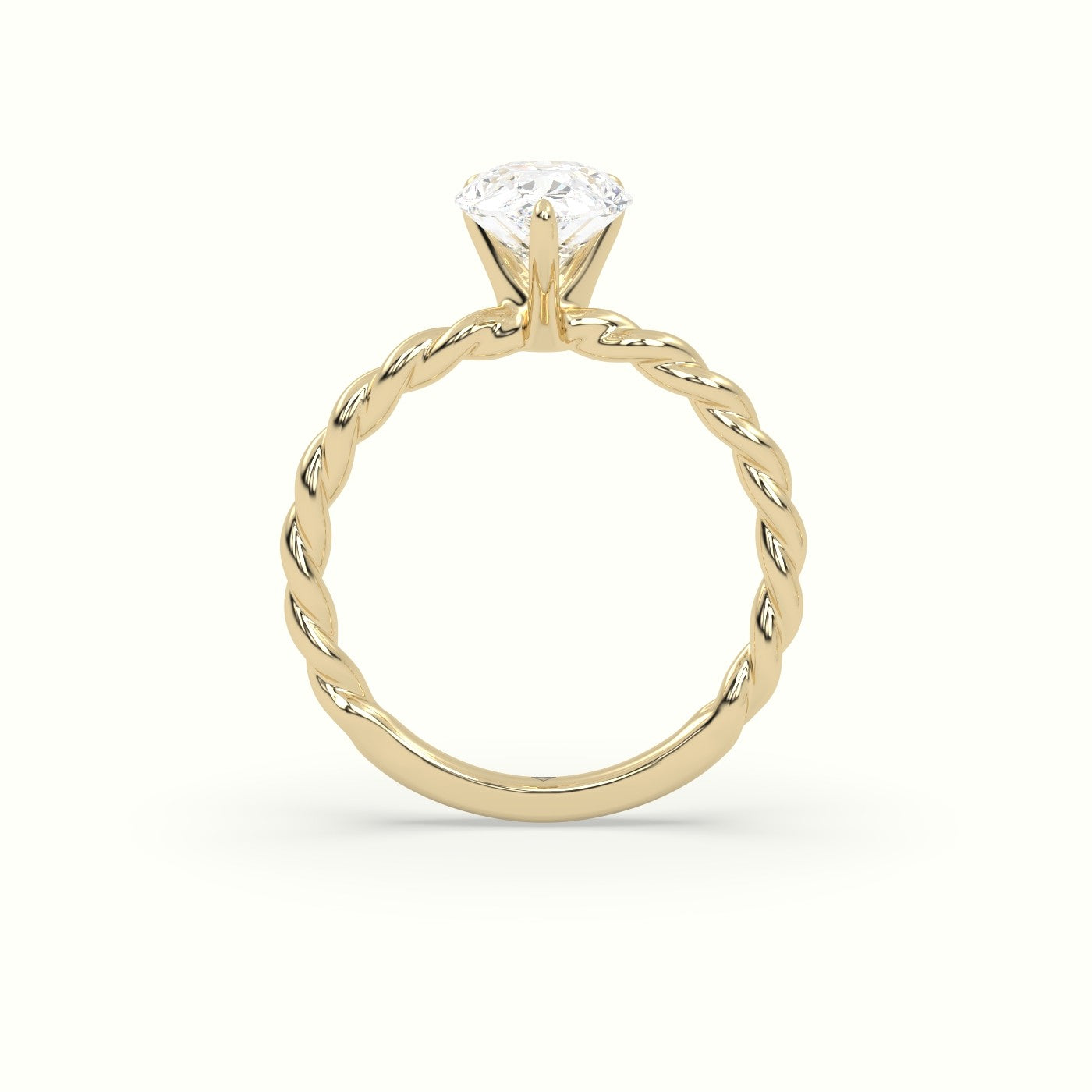 Pear Cut Diamond Solitaire Engagement Ring — Yellow Gold