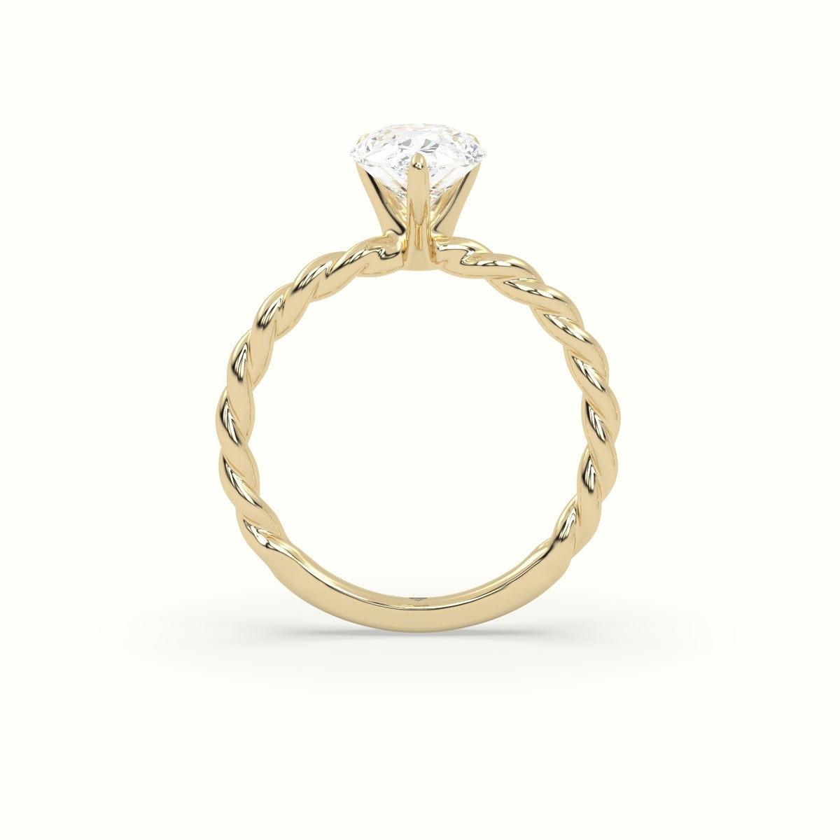 Pear Cut Diamond Solitaire Engagement Ring — Yellow Gold