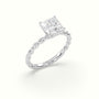Princess Cut Diamond Solitaire Engagement Ring — White Gold