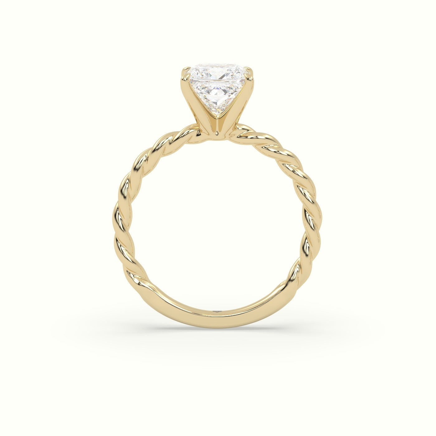 Princess Cut Diamond Solitaire Engagement Ring — Yellow Gold