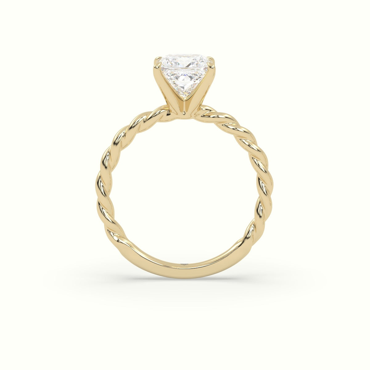 Princess Cut Diamond Solitaire Engagement Ring — Yellow Gold