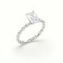 Radiant Cut Diamond Solitaire Engagement Ring — White Gold
