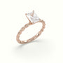 Radiant Cut Diamond Solitaire Engagement Ring — Rose Gold