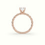 Radiant Cut Diamond Solitaire Engagement Ring — Rose Gold