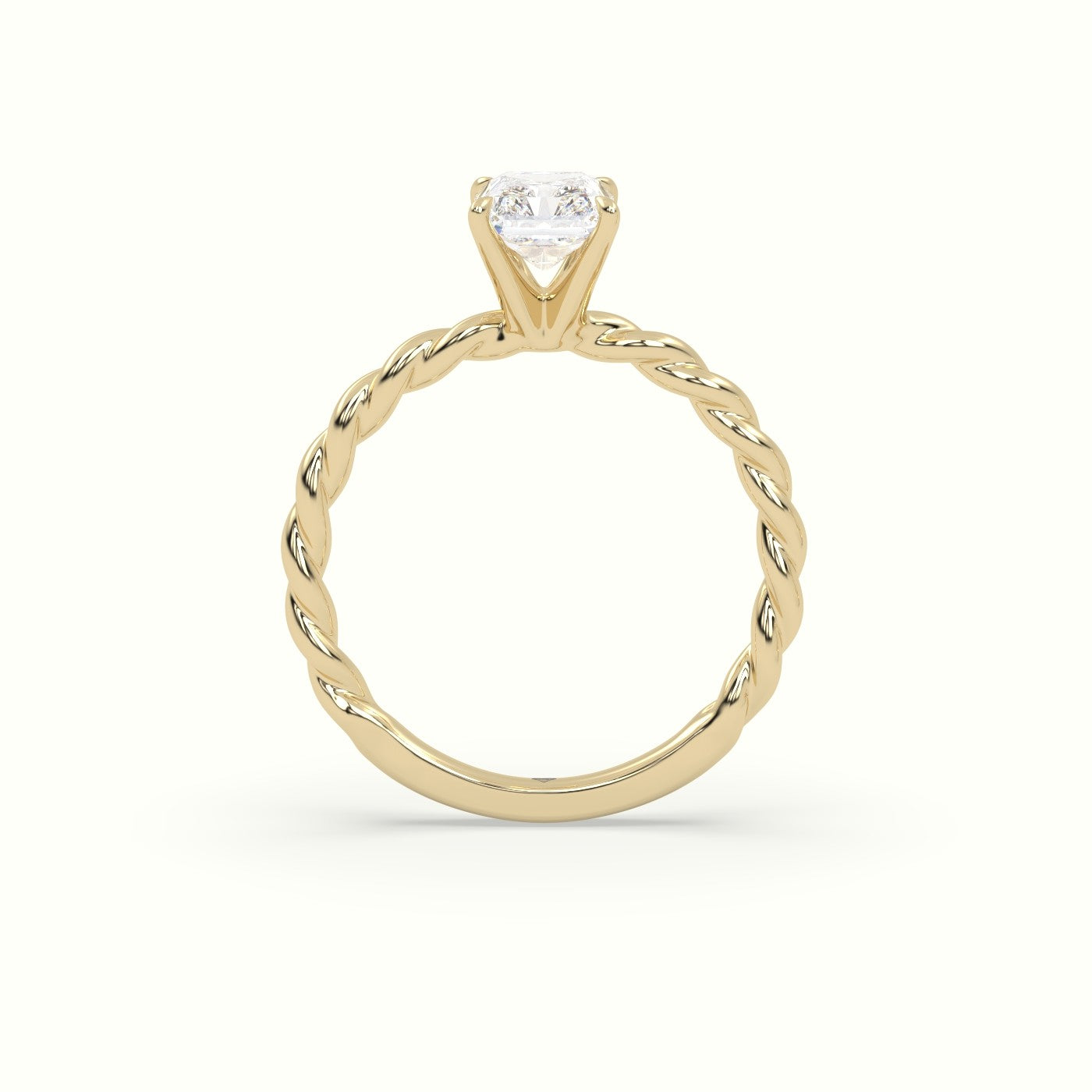 Radiant Cut Diamond Solitaire Engagement Ring — Yellow Gold