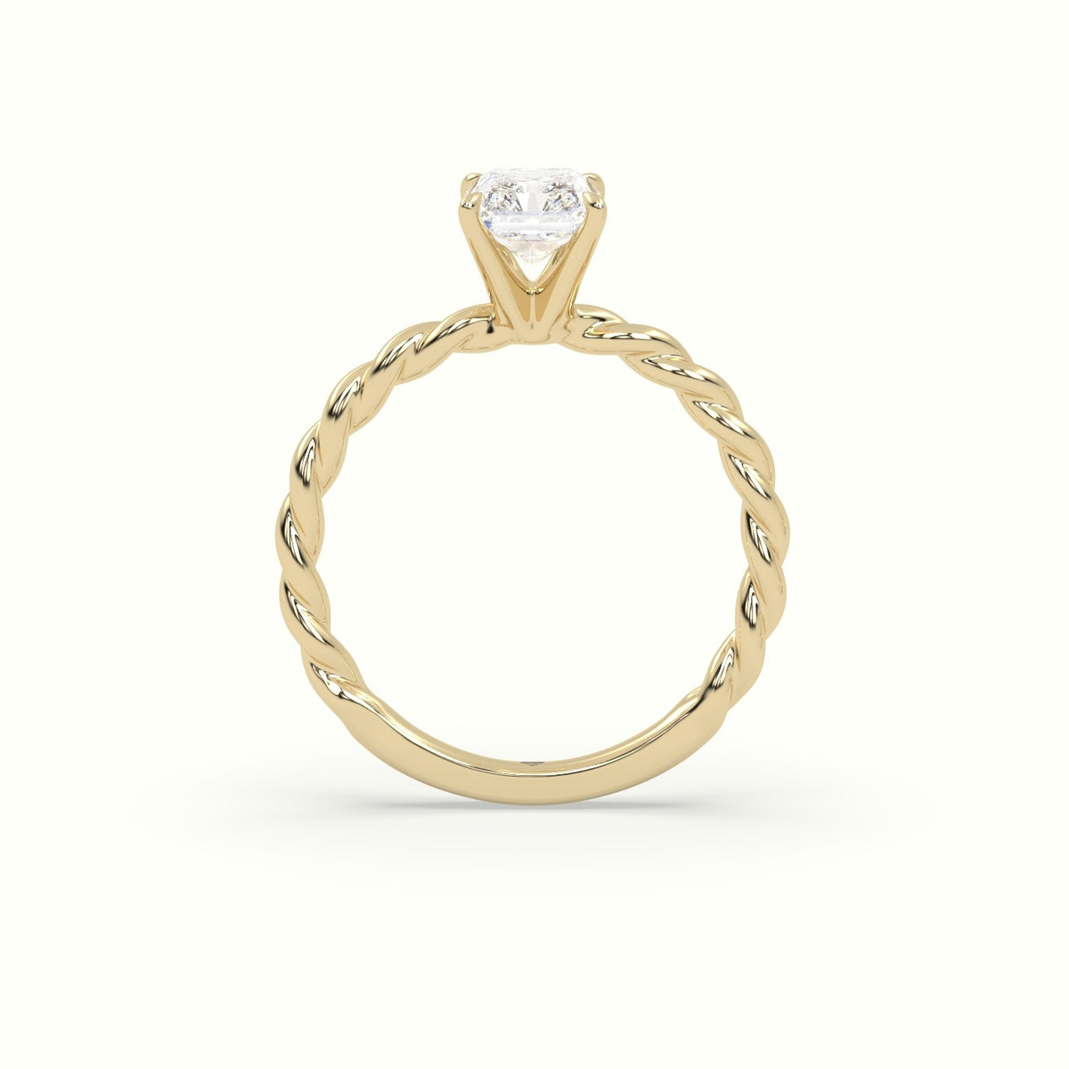 Radiant Cut Diamond Solitaire Engagement Ring — Yellow Gold