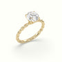 Round Cut Diamond Solitaire Engagement Ring — Yellow Gold