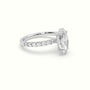 Marquise Cut Hidden Halo Side Stone Engagement Ring — White Gold
