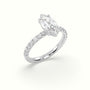 Marquise Cut Hidden Halo Side Stone Engagement Ring — White Gold