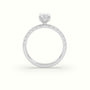 Marquise Cut Hidden Halo Side Stone Engagement Ring — White Gold