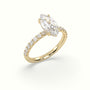 Marquise Cut Hidden Halo Side Stone Engagement Ring — Yellow Gold