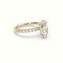 Marquise Cut Hidden Halo Side Stone Engagement Ring — Rose Gold