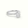 Oval Cut Hidden Halo Side Stone Engagement Ring — White Gold