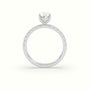 Oval Cut Hidden Halo Side Stone Engagement Ring — White Gold