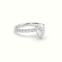 Pear Cut Hidden Halo Side Stone Engagement Ring — White Gold