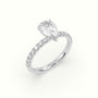 Pear Cut Hidden Halo Side Stone Engagement Ring — White Gold