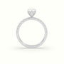 Pear Cut Hidden Halo Side Stone Engagement Ring — White Gold