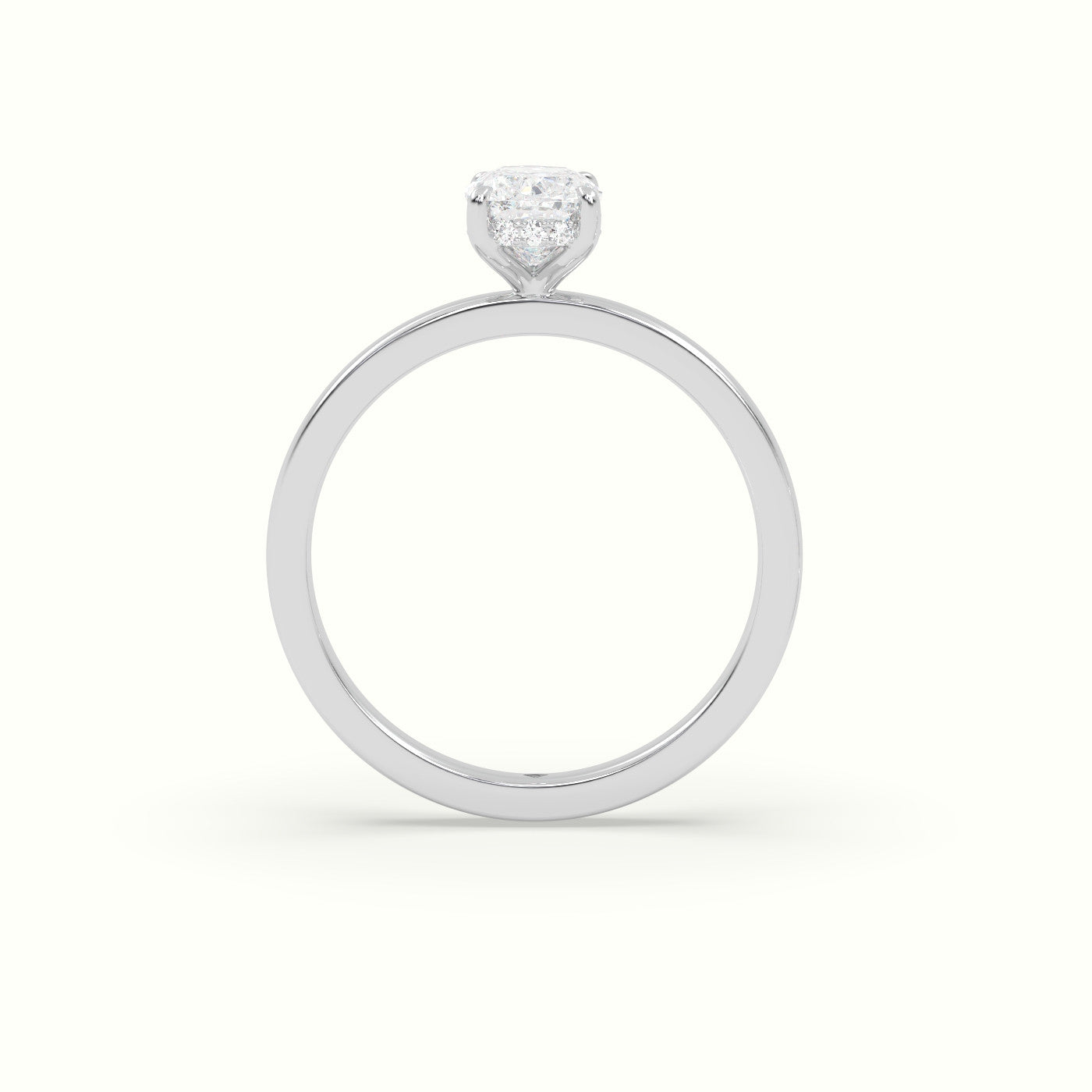 Cushion Cut Hidden Halo Engagement Ring