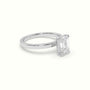 Emerald Cut Hidden Halo Engagement Ring — White Gold