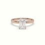 Emerald Cut Hidden Halo Engagement Ring — Rose Gold