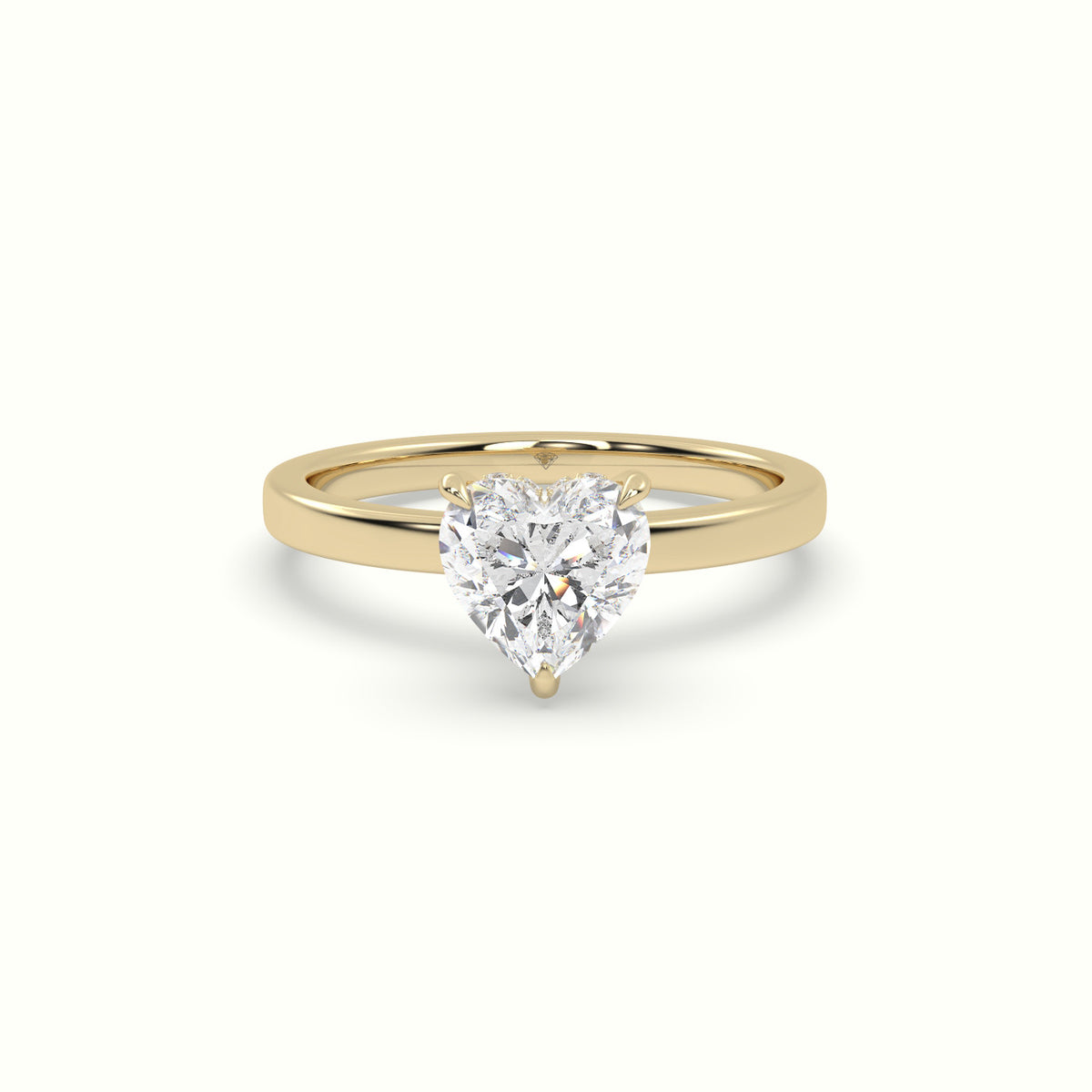 Heart Cut Hidden Halo Engagement Ring — Yellow Gold