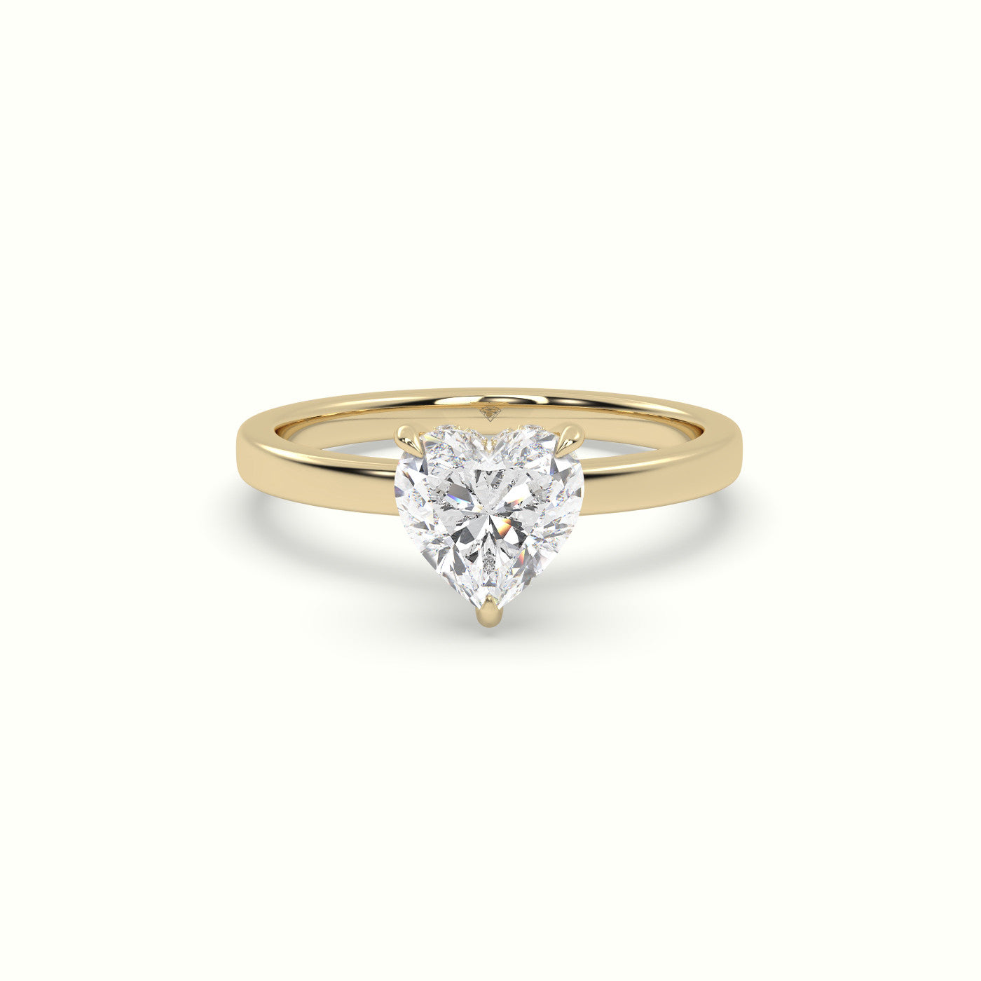 Heart Cut Hidden Halo Engagement Ring — Yellow Gold