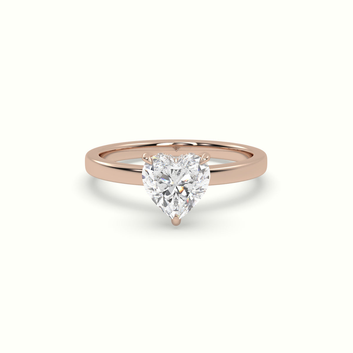 Heart Cut Hidden Halo Engagement Ring — Rose Gold
