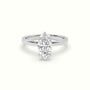 Marquise Cut Hidden Halo Engagement Ring — White Gold
