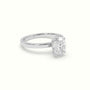 Oval Cut Hidden Halo Engagement Ring — White Gold