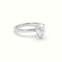 Pear Cut Hidden Halo Engagement Ring — White Gold