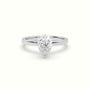 Pear Cut Hidden Halo Engagement Ring — White Gold