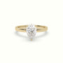 Pear Cut Hidden Halo Engagement Ring — Yellow Gold