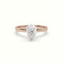 Pear Cut Hidden Halo Engagement Ring — Rose Gold
